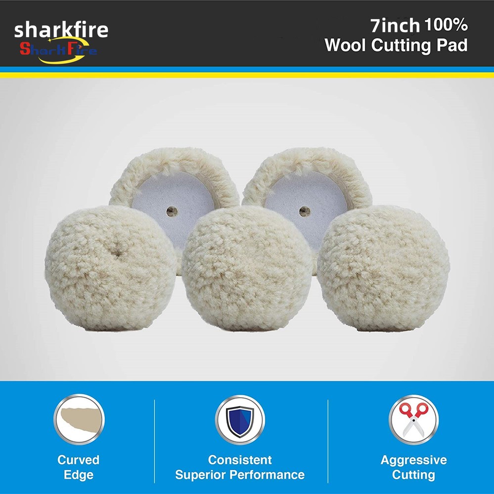 7Inch Polishing Pad Buffing Pad 5PC /Set Wool & Hook Buffer Pad for Car Polisher