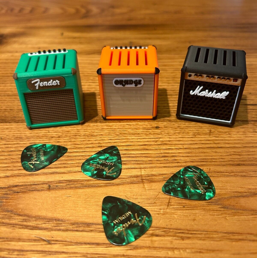 Mini Guitar Amp Pick Holder, Plectrum Display, Marshall, Gibson, Orange, Yamaha