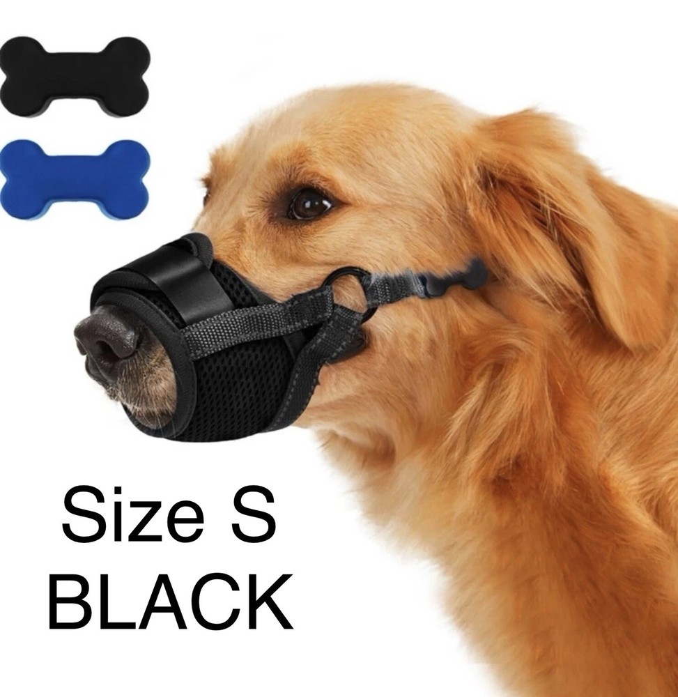 PawWares Dog Muzzle Soft Nylon Adjustable-Breathable-Drinkable | BLACK SMALL