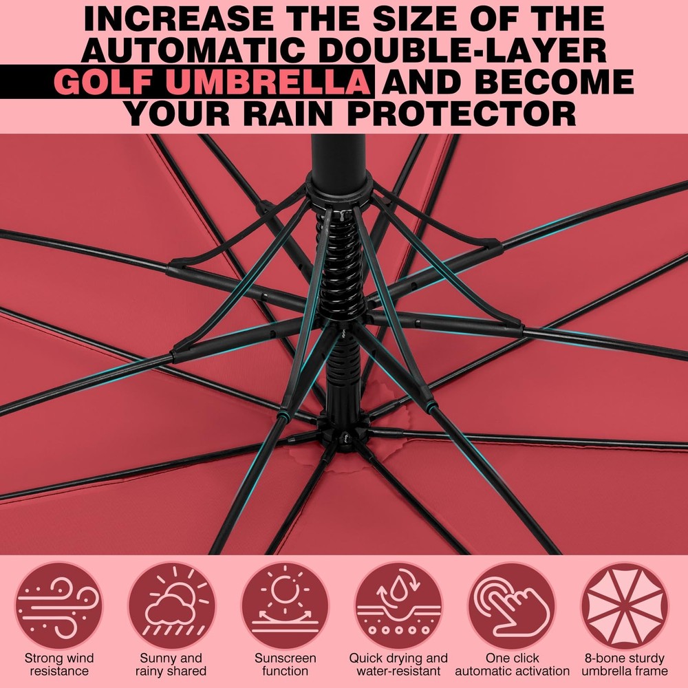 ZOMAKE 62/68 Inch Golf Umbrella Large Oversized Stick Windproof Automatic Open