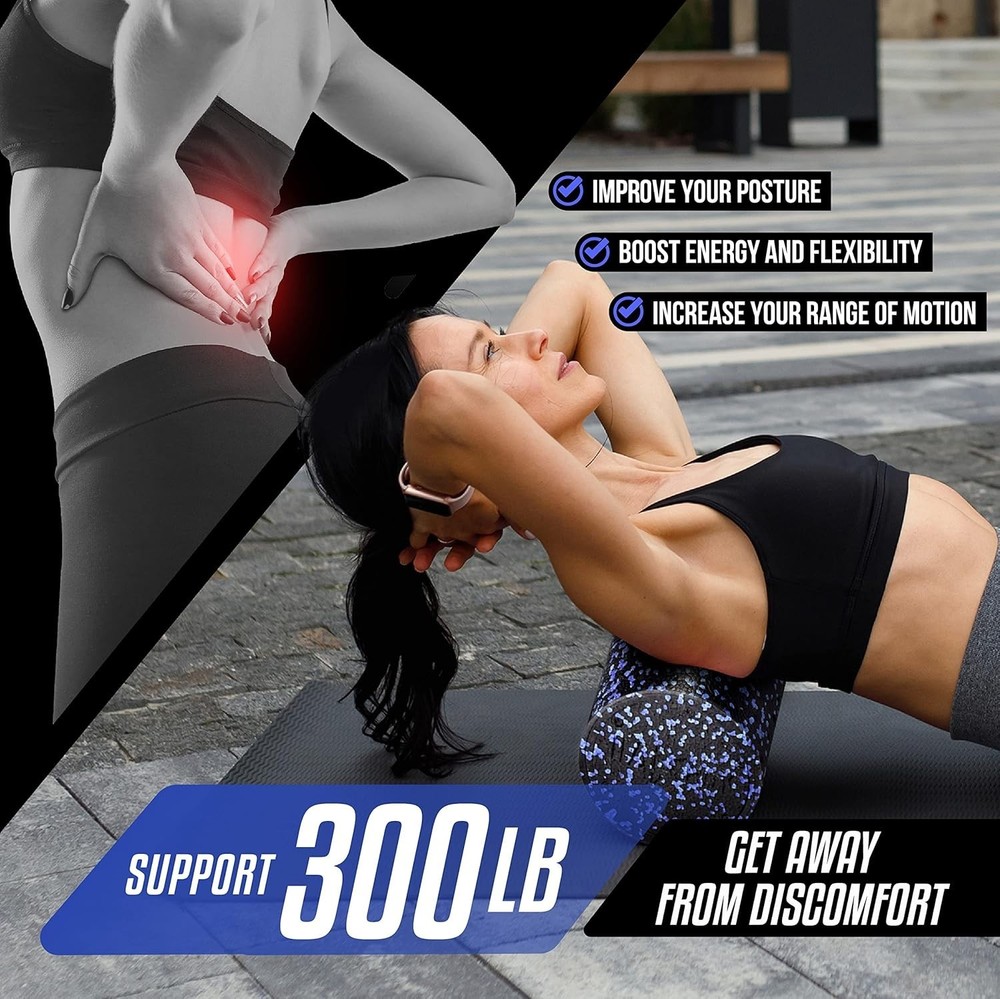 High-Density EPP Round Back Roller Foam, Exercise Foam Roller for Yoga, Pilat...