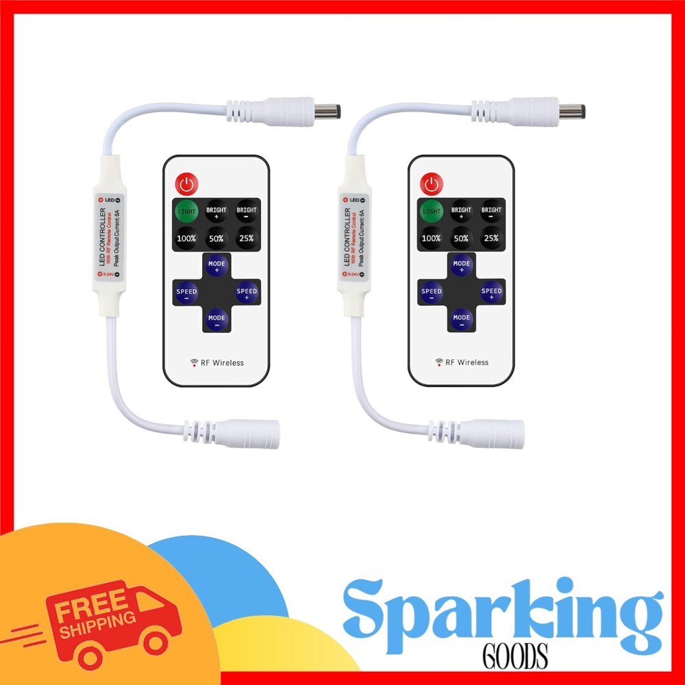 Smart Dimming Solutions - 2 Pack RF LED Controllers for Various Strips