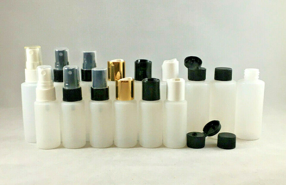 1oz Natural HDPE Cylinder Round Plastic Bottle w You Pick Closure / Quantity