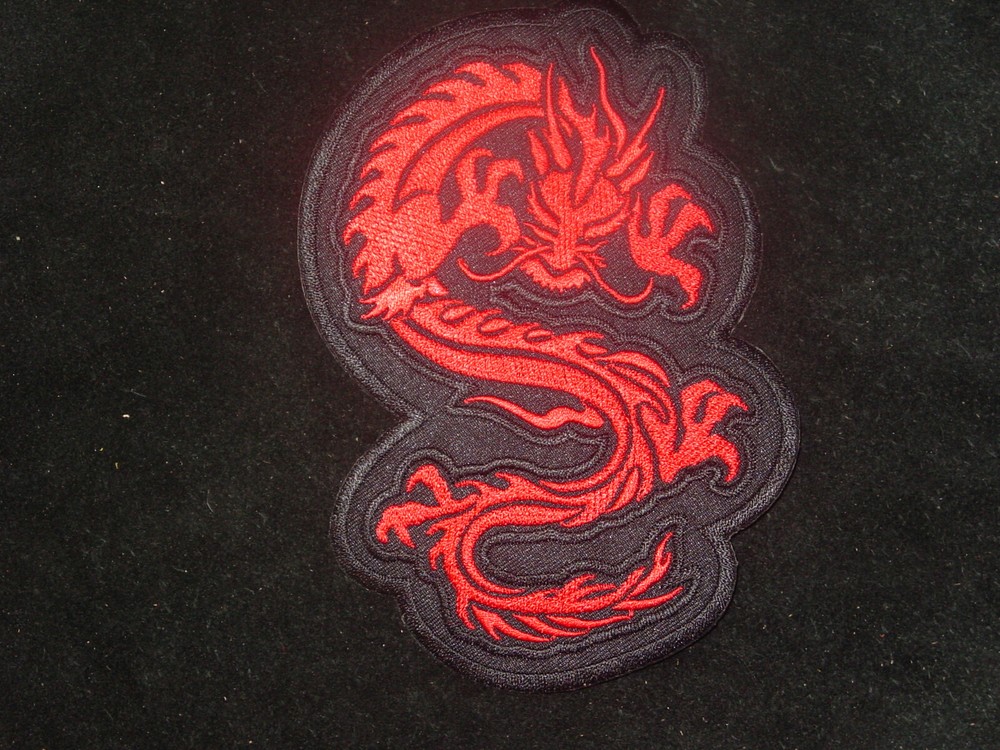 Red Dragon Patch  jacket ,Vest embroidered iron on patch small 4" X 6"