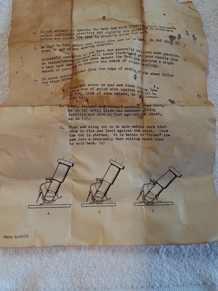 Vintage KETT Universal Saw W/ Box & Instructions