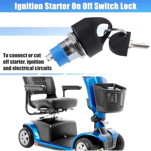 1 Set Ignition Switch, Ignition Starter Switch Lock with 4 Keys Mobility