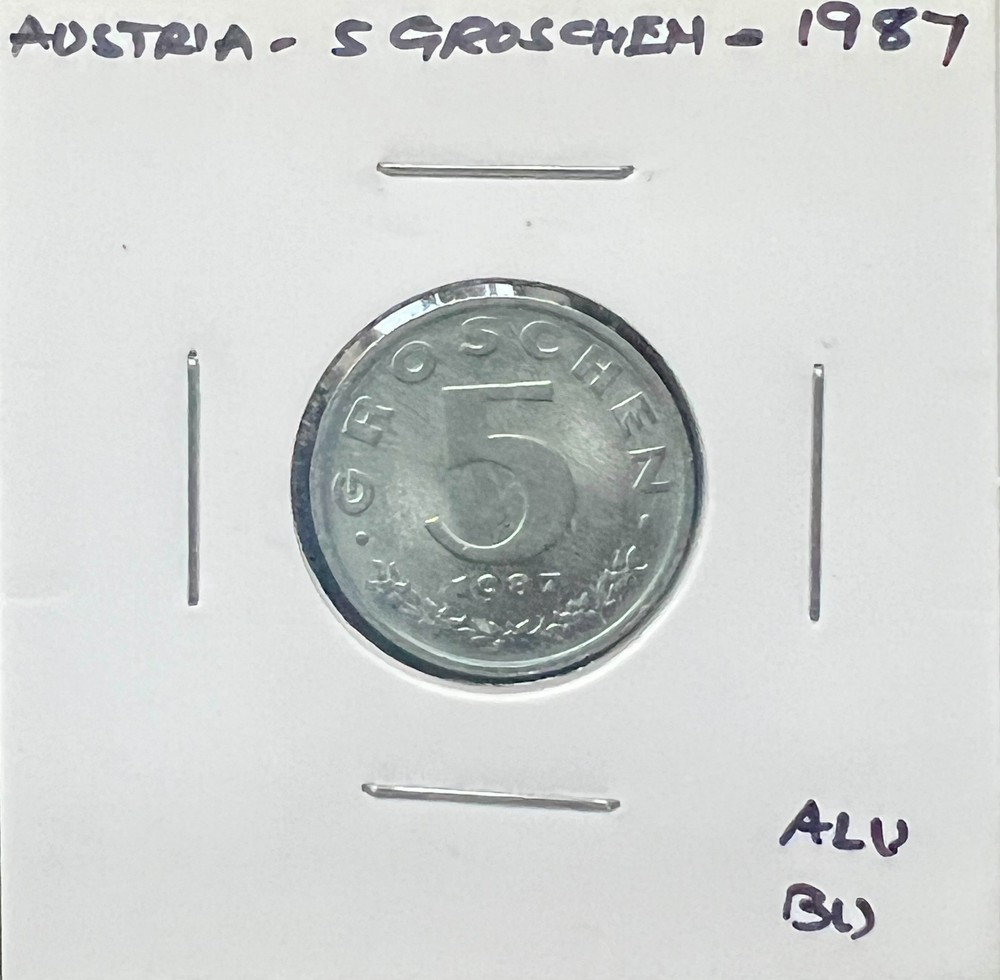 1987 AUSTRIA 5 GROSCHEN COIN