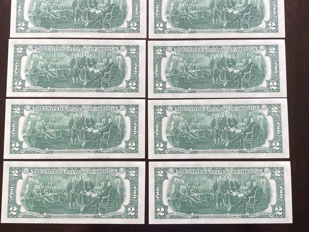 US 2017-A-$2 BILLS-UNCIRCULATED -(10) CONSECUTIVE SERIAL #’s- US BANK NOTES