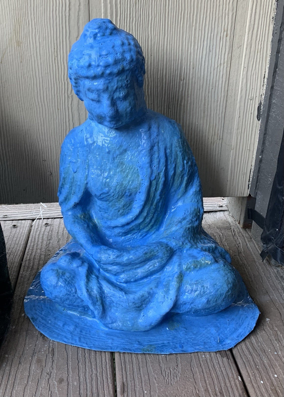 LATEX RUBBER MOLD + Fiberglass Casing Sitting Buddha H. 17” YKM-5126 Blue Mold