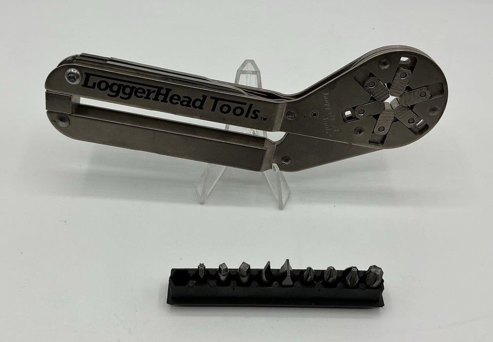 LoggerHead Tools 6" Bionic Wrench/Multitool w/9 Bits, 2 Blades & Belt Pouch USA