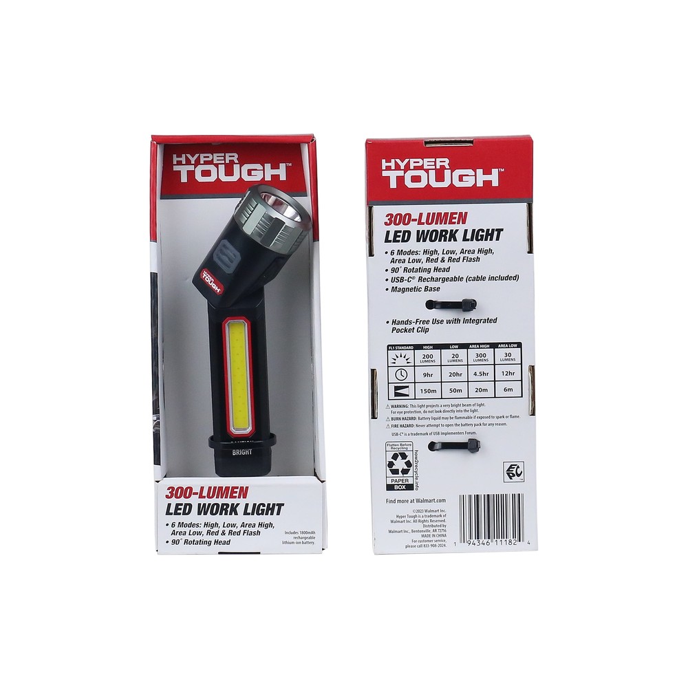 Hyper Tough Mini Rotated Head Rechargeable Work Light