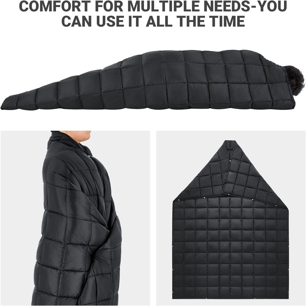Warm Down Alternative Blanket for Camping & Travel - Compact & Durable