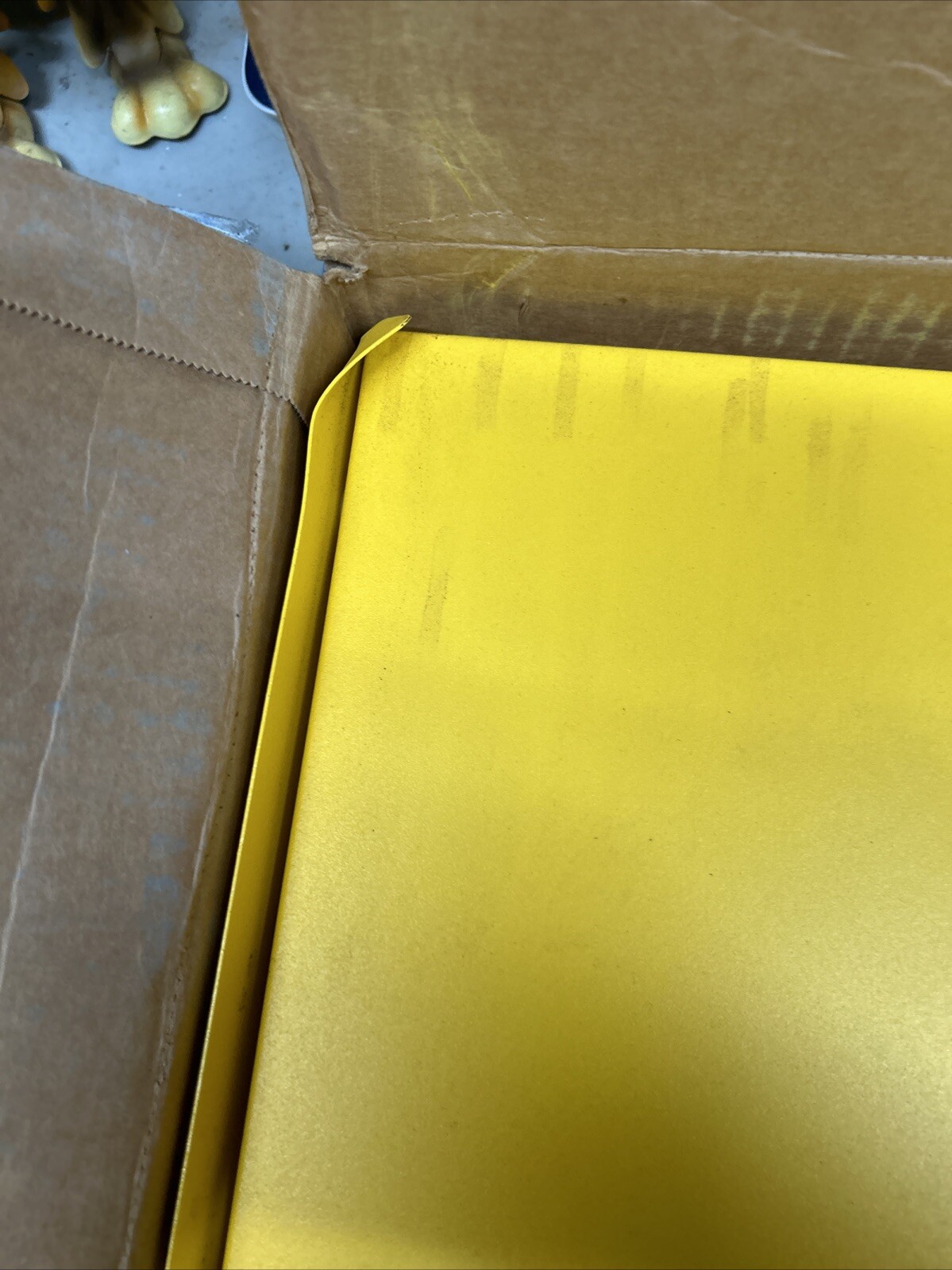 WALLWRITE WW-100SC-T93 Wall Mounted Desk, 20x13-1/2x3-3/8 In, Yellow with key