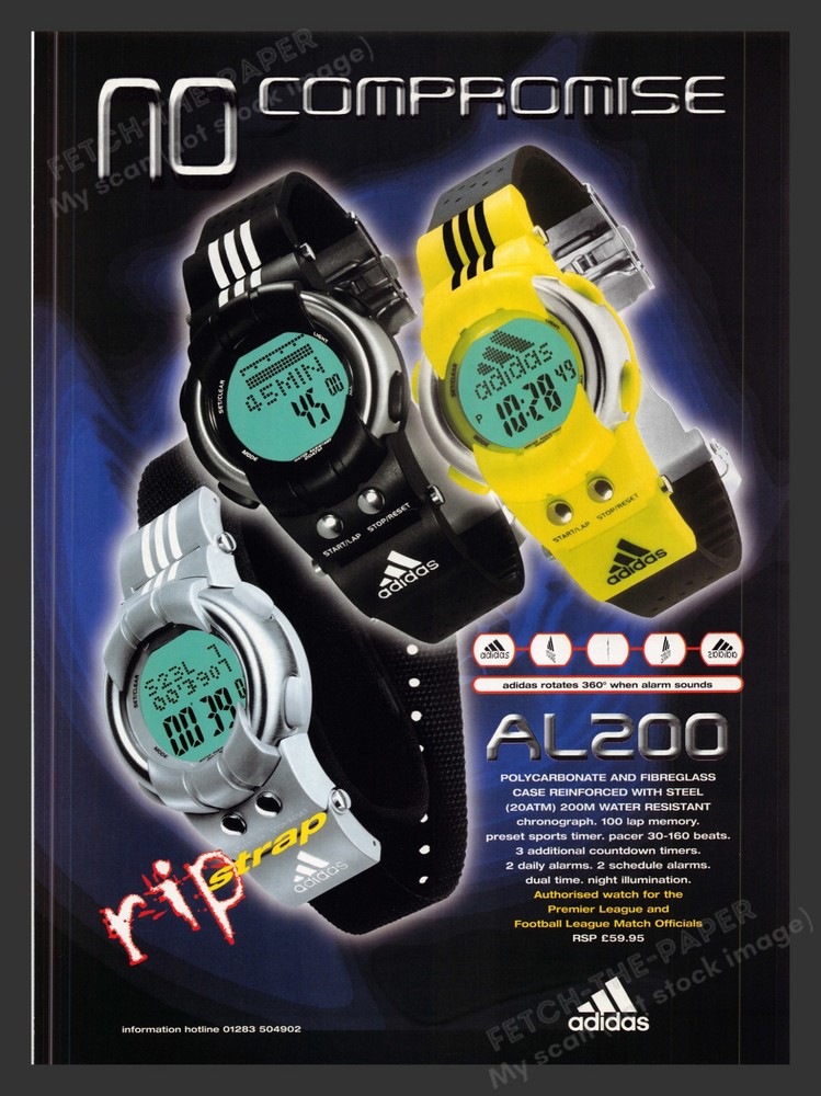 Adidas Watch AL200 Rip Strap 1990s Print Advertisement Ad 1999