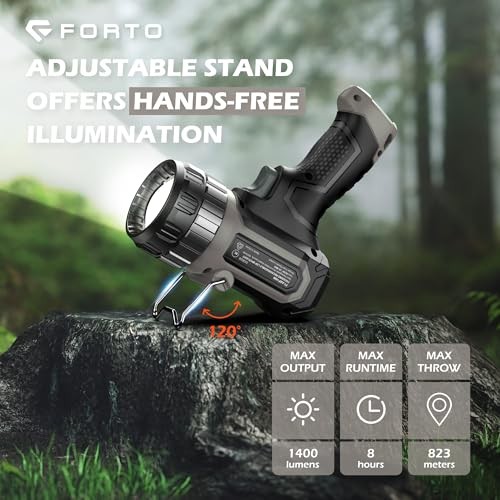 Compact Rechargeable Spotlight with Adjustable Focus, Handheld Spot Brown