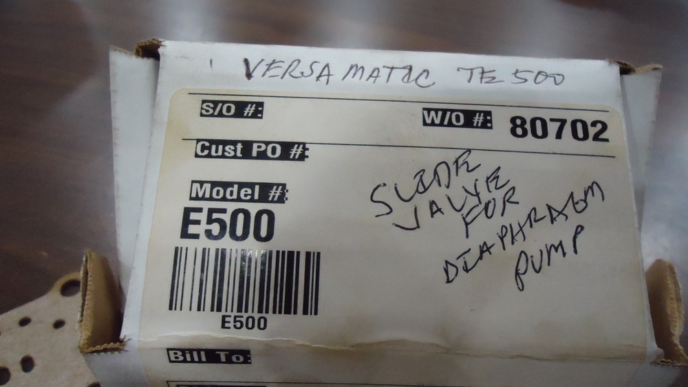 Versamatic E500/ TE500 Diaphragm Pump slide valve assembly