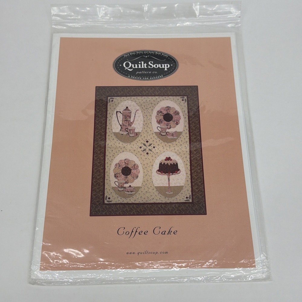 Quilt Soup Pattern “Coffee Cake” 50” x 63” Quilt Pattern Appliqué
