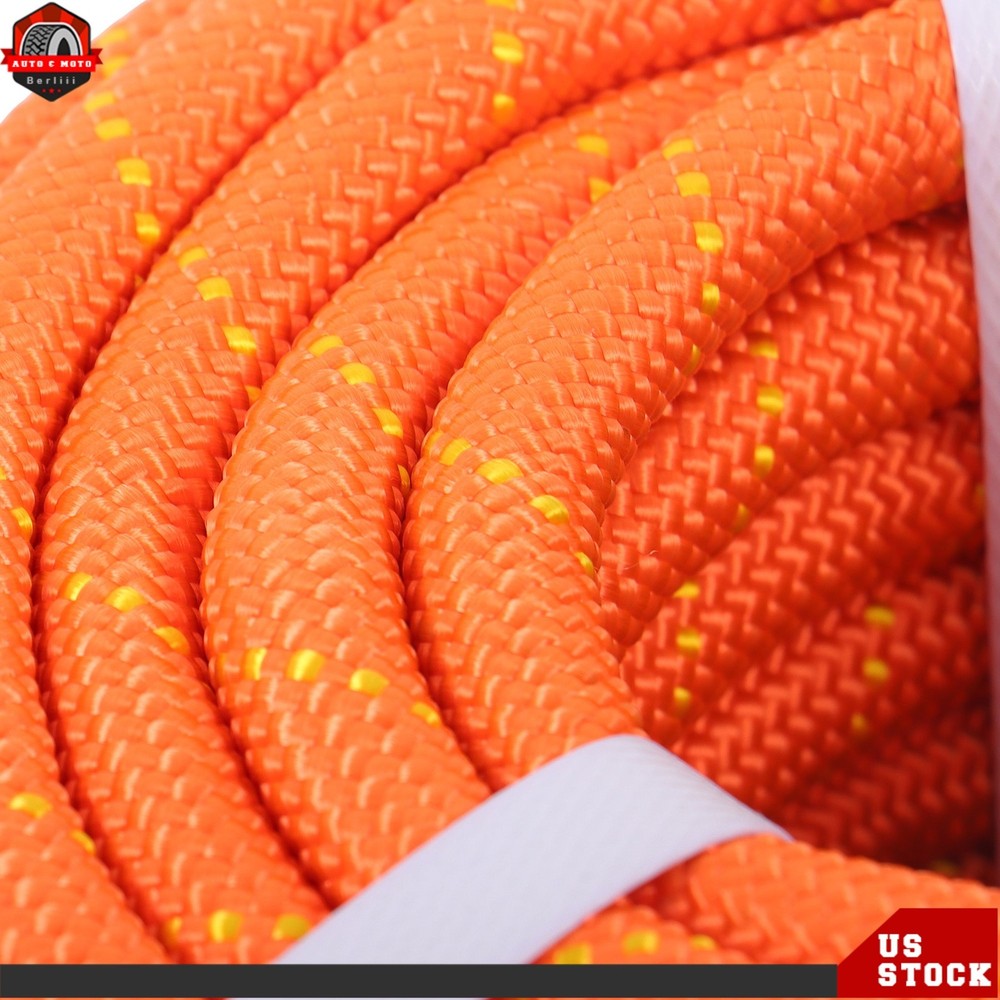 1/2"×125' Double Braid Nylon/Polyester Arborist Rope Pulling Rigging Line Orange