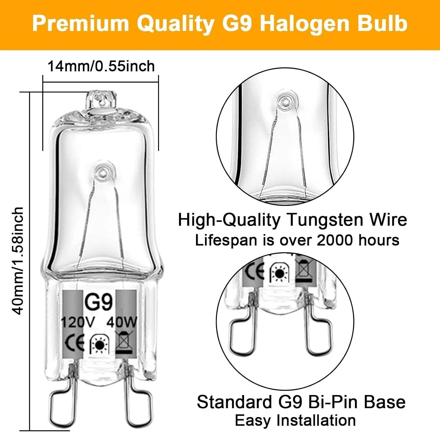 5,10,12pcs G9 Bulb 20 25 40 Watt 120 Volt Dimmable T4 JCD Type Bi-Pin Base