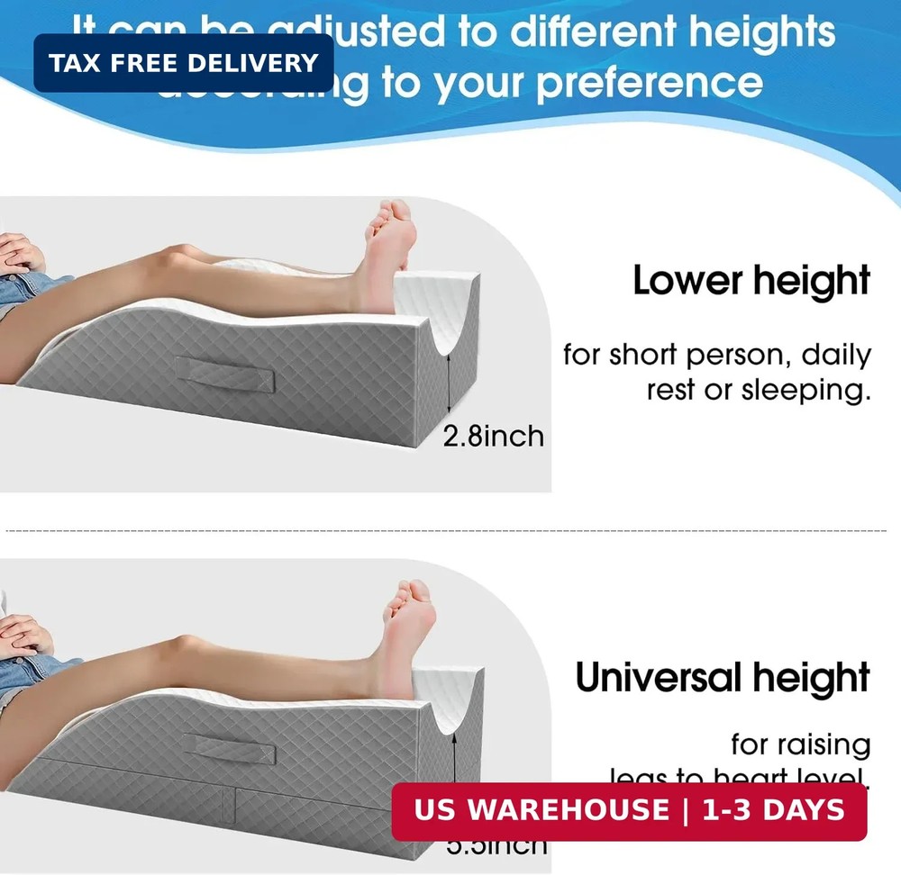 TranquilRelax Elevation Pillows for Leg After Surgery, Memory Foam Adjustable Le