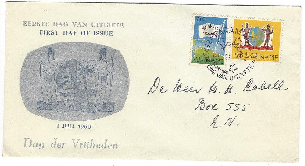1960 FDC Dag der Vrijheden Issue