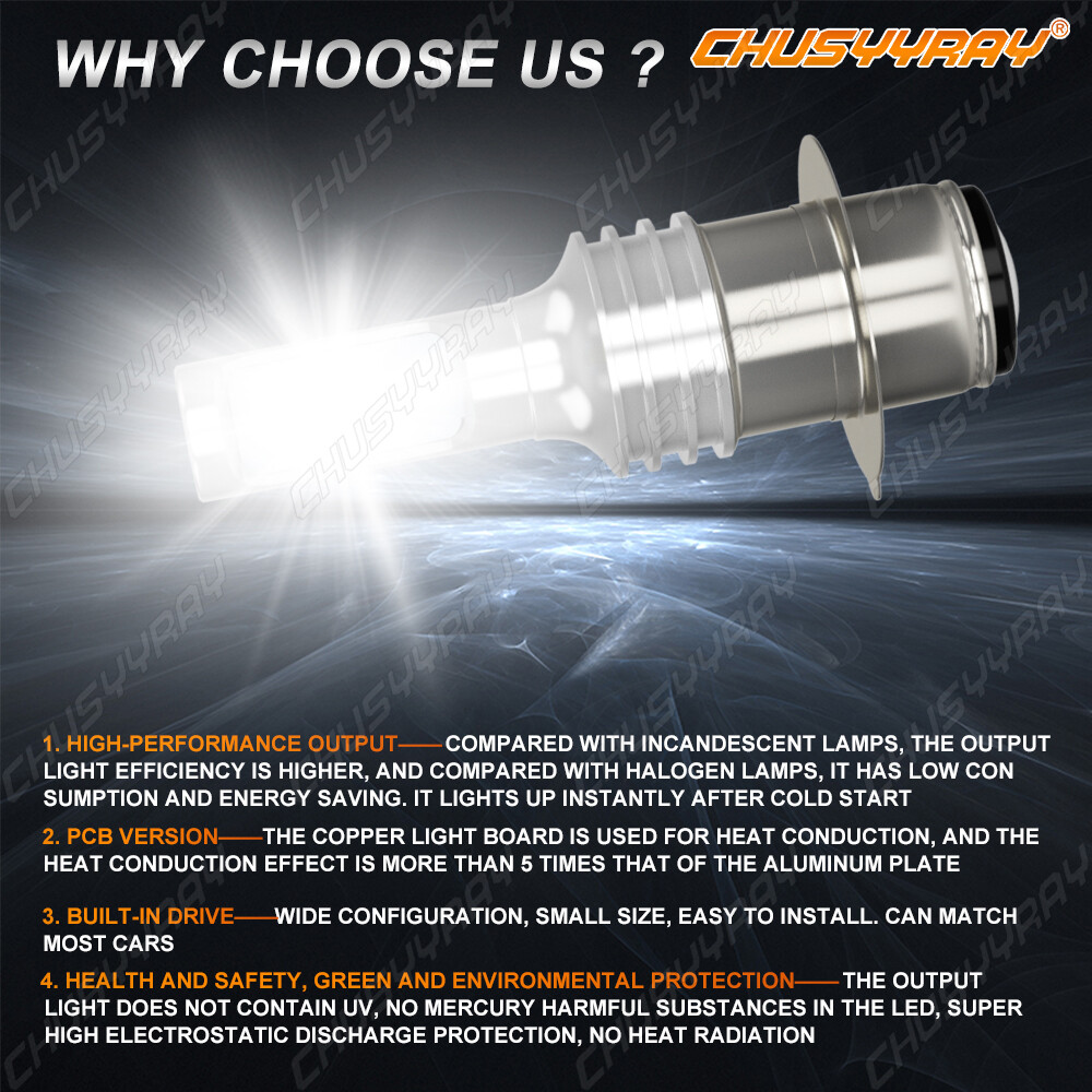 For Suzuki LTZ 400 Z400 QUADSPORT 2003–08 LED HeadLight Bulbs Pair White H6M