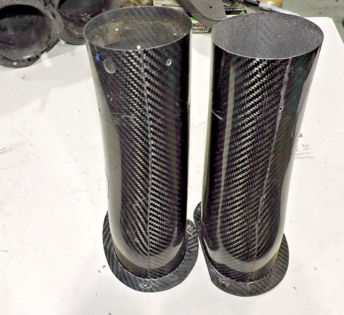 Hendricks Carbon Fiber 3 3/4" flange ducts L & R Late Model Nascar