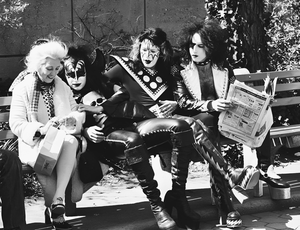 8.5x11 Kiss Ace Frehley Poster Gene Paul Ace Central Park With The Elderly