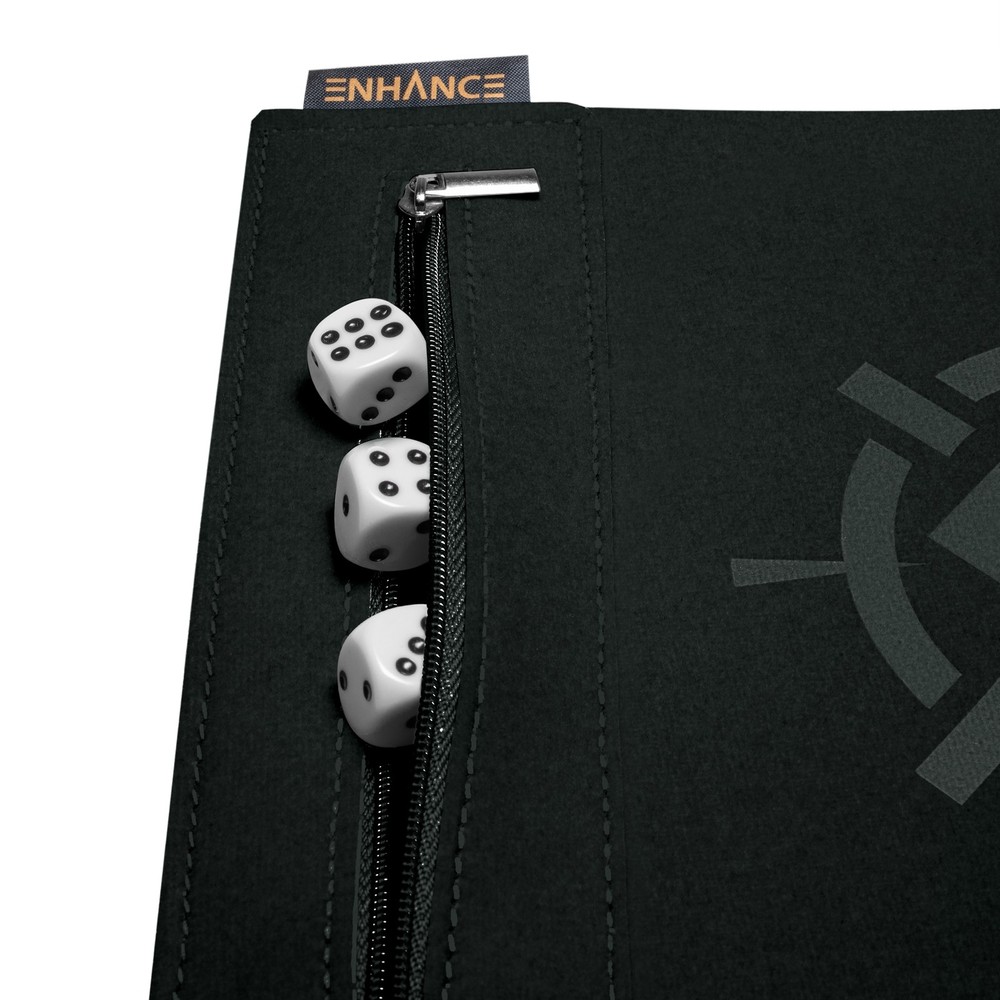ENHANCE Roll on a Scroll™ Dice Rolling Mat & 12pc 6 Sided Dice Set