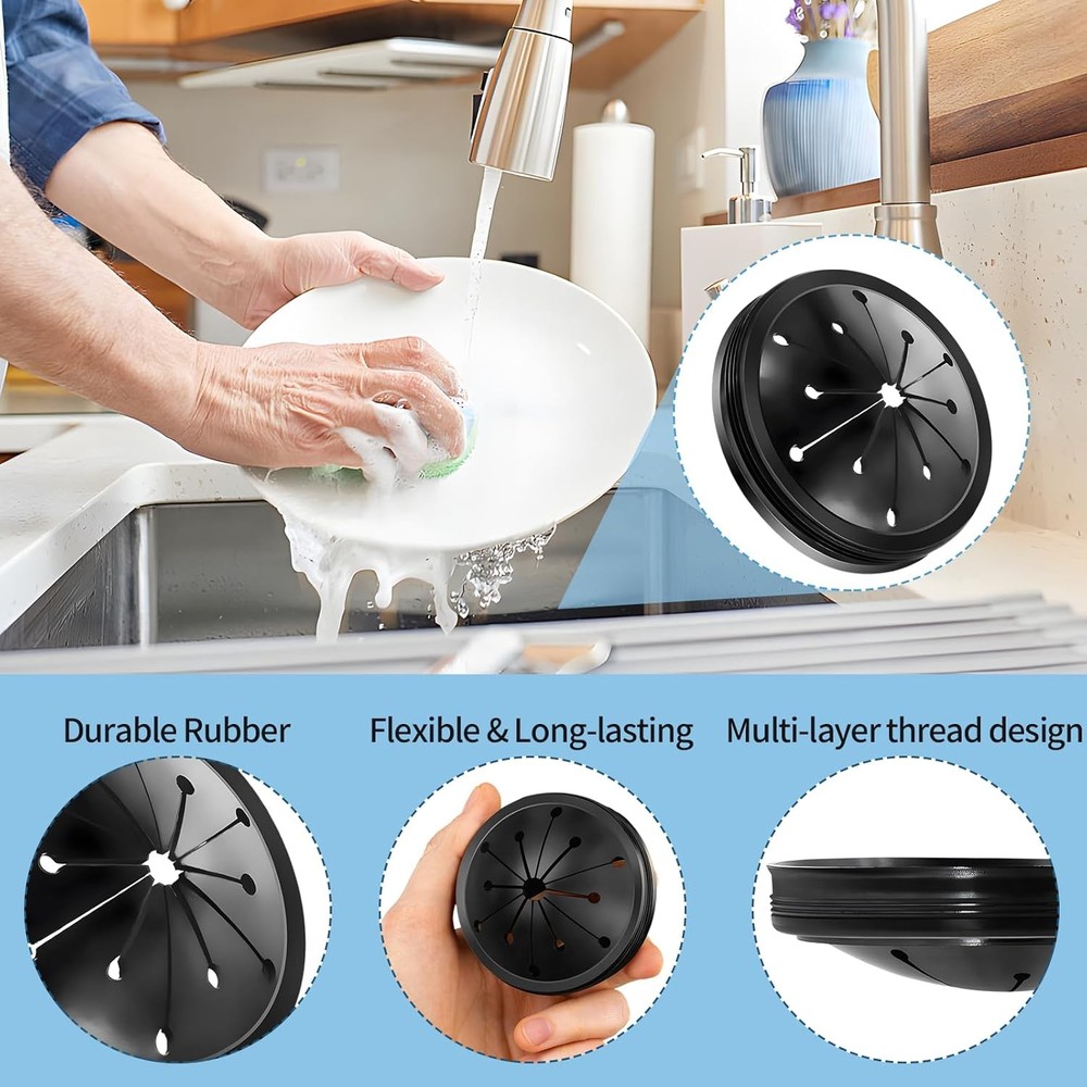 3 Pcs Garbage Disposal Splash Guard Durable Rubber Material 3.1-Inch Universal