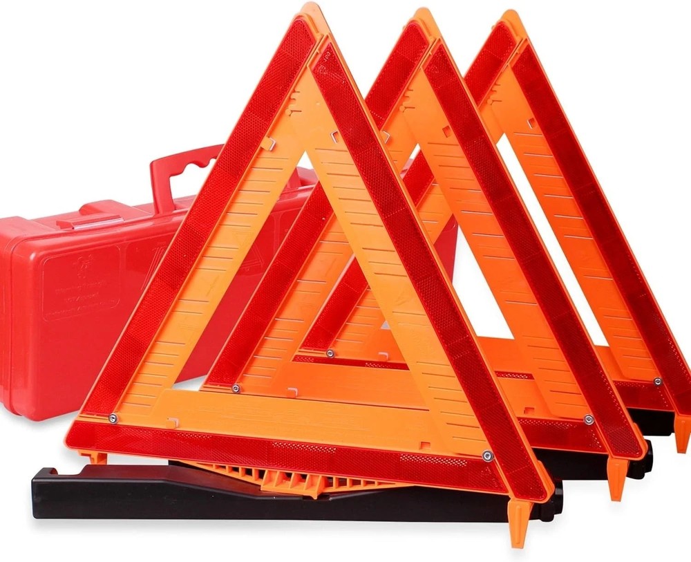 3 Pack Warning Triangle DOT Approved Road Safety Kit Reflective Emergency