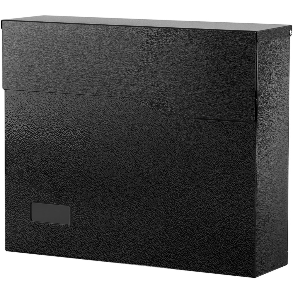 Mailbox Wall Mount Mailboxes for Outside, Large Capacity Steel Black
