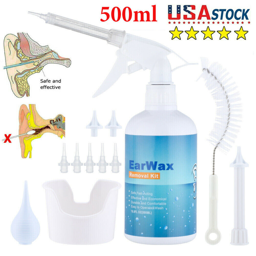 Ear Wax Removal Tool Kit Earwax Remover Irrigation Cleaner Bottle Flush System