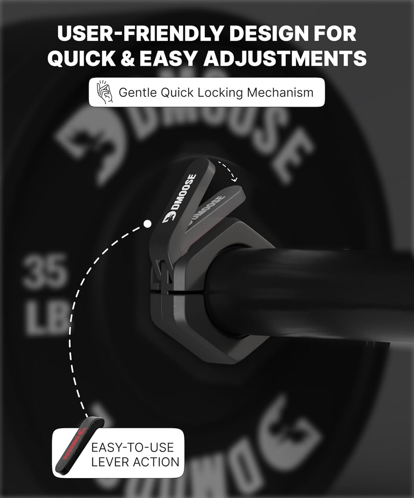 Barbell Clips 2 Inch (Pair) - Quick Release Olympic Clamps & Collars
