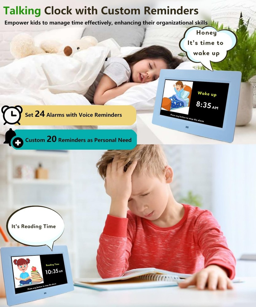 MASSII 2025 Digital Teaching Clock Talking Time, 24 Alarms Custom Reminders, ...