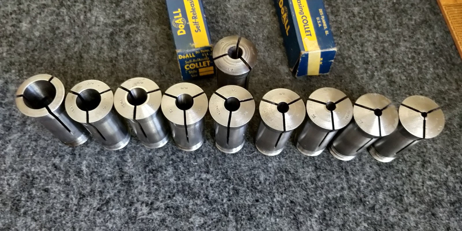 DoALL (Royal) 5C Round Collet Set 10 piece 3/16 - 1"