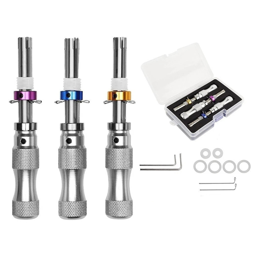 3PC 7 Pin Advanced Tubular Lock Tool Set For Padlock Hook Tool Seal Pick Puller-
