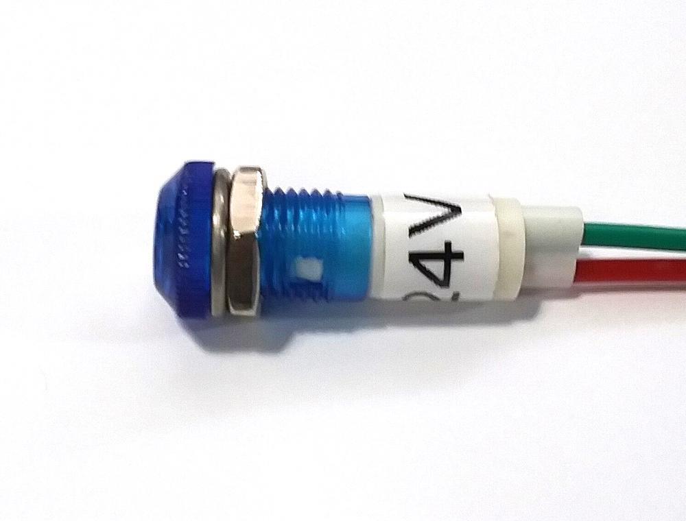 6 BBT 24 volt Waterproof Blue LED Low-Profile Indicator Lights