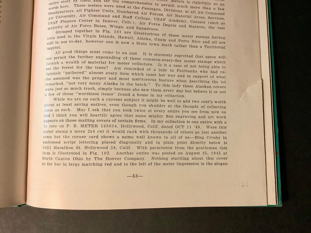 HISTORY AND EVOLUTION OF METERED POSTAGE by William K. Thomas APS 1962 HC