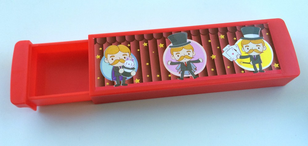 PENCIL CASE MAGIC TRICK DRAWER BOX Beginner Appearing School Change Candy Silks