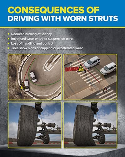 Left Right Complete Struts Shock Absorber Compatible with Civic Front Black