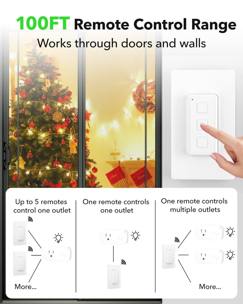 Pre-Programmed Wireless Remote Outlet - Portable Magic with 100ft Control Range