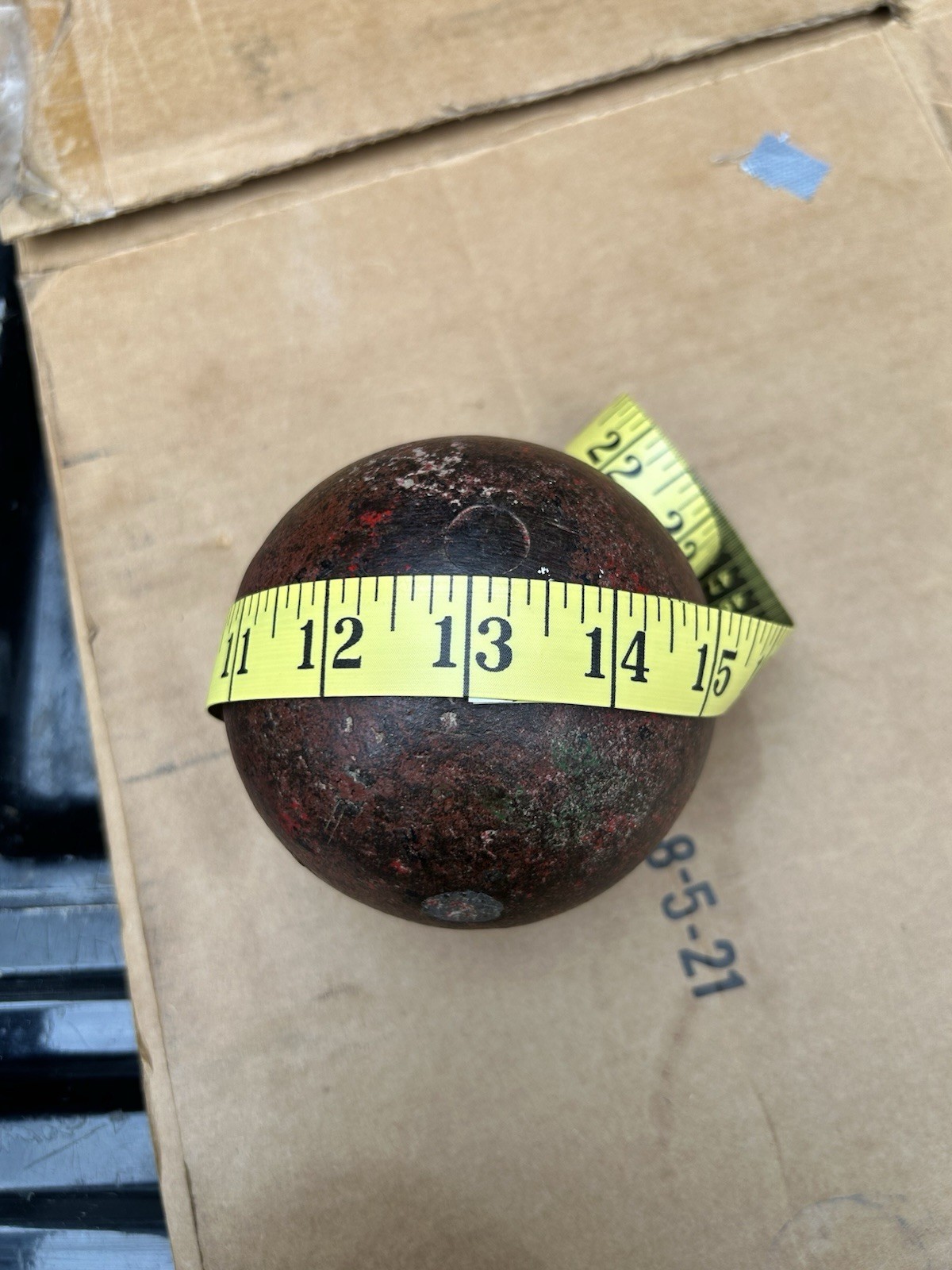 Antique Cast Iron Cannon Ball Cannonball Projectile 13” Around 8 lb+