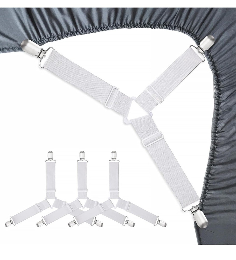 Bed Sheet Straps Scrunchie Fitted Straps Keepers Holders Elastic Fasteners 8 PCS