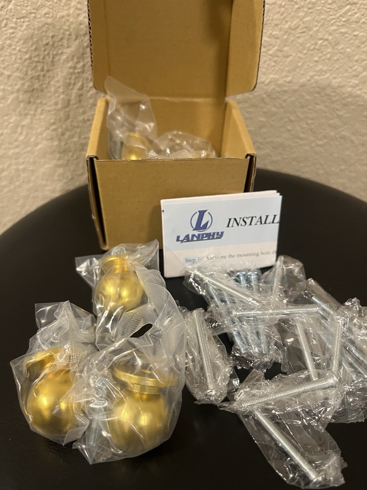 LANPHY  30-Pack Dresser Knobs Gold Cabinet Drawer Knobs 0.82" Round—FREE SHIPS