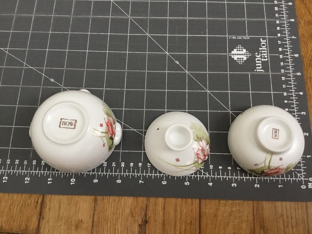 Ceramic 3 Piece One Cup Tea Brewer With Floral Design
