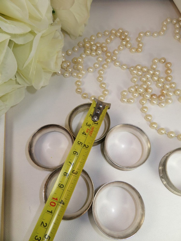 5 Silver Plated Numbered Napkin Rings. Number 2-6