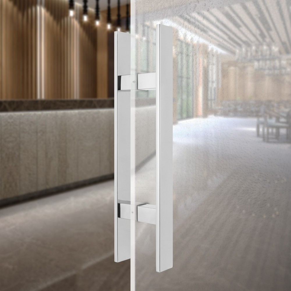 Stainless Steel Double Sided Push Pull Door Handle, H-shaped Door Pull Handle