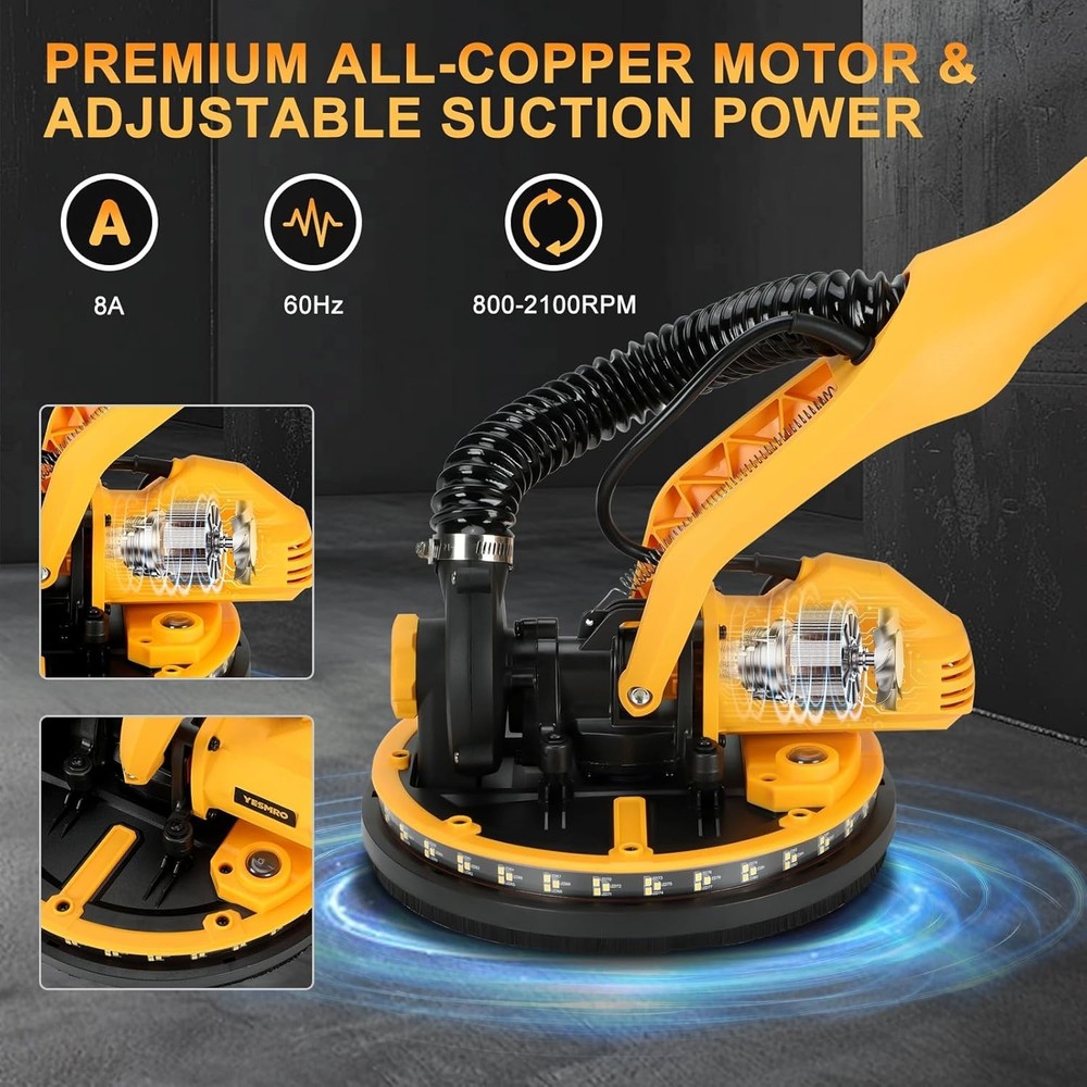 Drywall Sander, Electric Drywall Sander with Vacuum Popcorn Ceiling