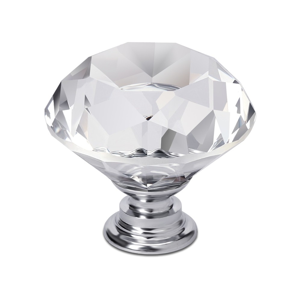 5-100pcs Crystal Glass Knobs Diamond Drawer Pulls Kitchen Bathroom Cabinet